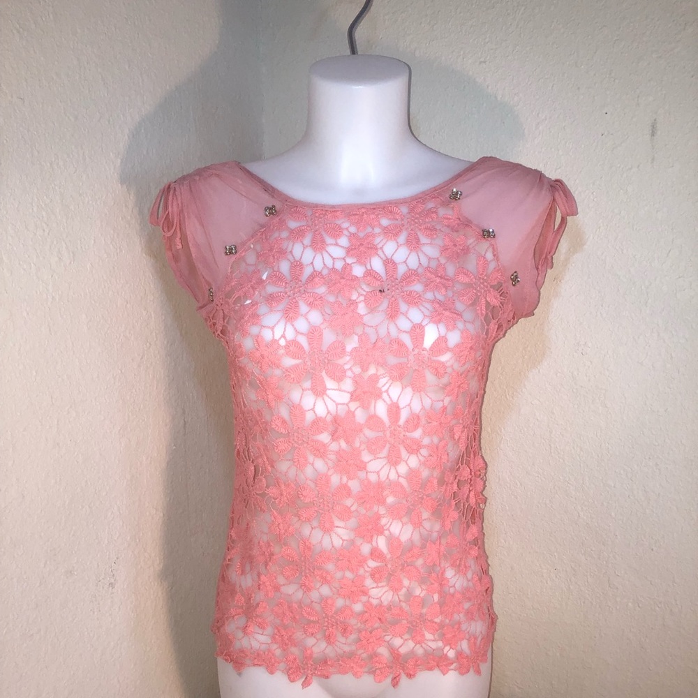 BABY PINK SEE THROUGH BLOUSE